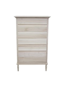 MOBILI 2G - CASSETTIERA IN LEGNO 7 CASSETTI GREZZO L.85 P.47 H.138 VISTA FRONTALE