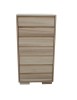 MOBILI 2G - Cassettiera Classica 7 Cassetti In Legno massello Grezzo 70x45x137 vista frontale