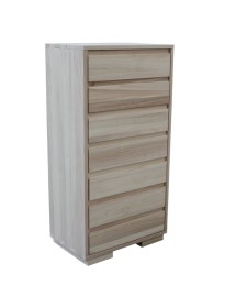 MOBILI 2G - Cassettiera Classica 7 Cassetti In Legno massello Grezzo 70x45x137 vista frontale
