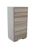 MOBILI 2G - Cassettiera Classica 7 Cassetti In Legno massello Grezzo 70x45x137 vista frontale