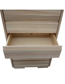 MOBILI 2G - Cassettiera Classica 7 Cassetti In Legno massello Grezzo 70x45x137 vista frontale