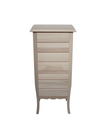 MOBILI 2G -  Cassettiera classica 7 cassetti legno grezzo 50x37x107 vista frontale
