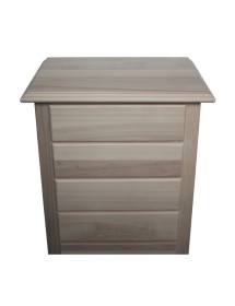 MOBILI 2G -  Cassettiera classica 7 cassetti legno grezzo 50x37x107 vista frontale