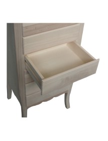 MOBILI 2G -  Cassettiera classica 7 cassetti legno grezzo 50x37x107 vista frontale