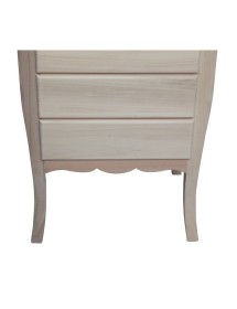 MOBILI 2G -  Cassettiera classica 7 cassetti legno grezzo 50x37x107 vista frontale