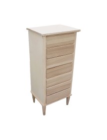 MOBILI 2G -  Cassettiera classica 7 cassetti legno grezzo 49x37x106 (1113)