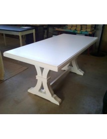 Tavolo classico In Legno Rettangolare Allungabile Laccato Bianco 180x85 (740)