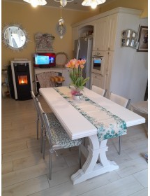 Tavolo classico In Legno Rettangolare Allungabile Laccato Bianco 180x85 (740)