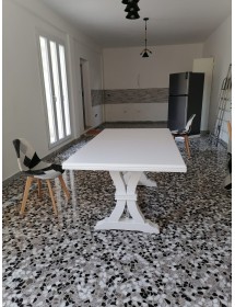 Tavolo classico In Legno Rettangolare Allungabile Laccato Bianco 180x85 (740)