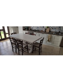 Tavolo classico In Legno Rettangolare Allungabile Laccato Bianco 180x85 (740)