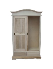 Armadio 2 ante scorrevoli legno shabby nero consumato 122X59X200