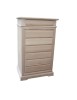 MOBILI 2G - Cassettiera classica 7 cassetti legno grezzo 71x53x117 vista frontale