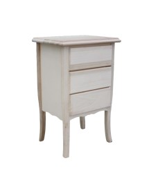 MOBILI 2G -  Comodino classico 3 cassetti legno grezzo 45x34x71 vista frontale