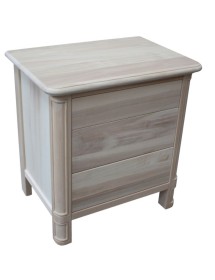 MOBILI 2G -  Comodino classico 3 cassetti legno grezzo 59x42x61 VISTA FRONTALE