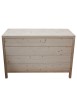 MOBILI 2G -  Cassettiera classica 4 cassetti legno massello abete grezzo 120x55x80 vista frontale