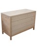 MOBILI 2G -  Cassettiera classica 4 cassetti legno massello abete grezzo 120x55x80 vista frontale