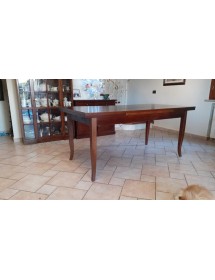 Tavolo rettangolare allungabile legno classico Noce Arte Povera 130...