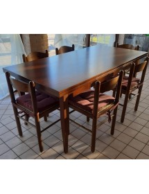 Tavolo rettangolare allungabile legno classico Noce Arte Povera 130...