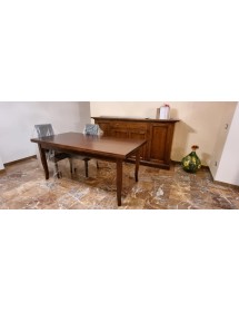 Tavolo rettangolare allungabile legno classico Noce Arte Povera 130...