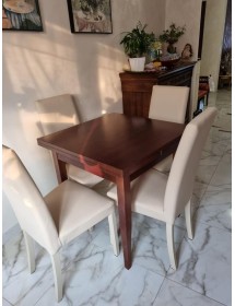 Tavolo rettangolare allungabile legno classico Noce Arte Povera 130...
