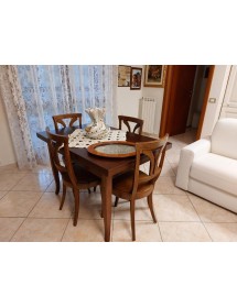 Tavolo rettangolare allungabile legno classico Noce Arte Povera 130...