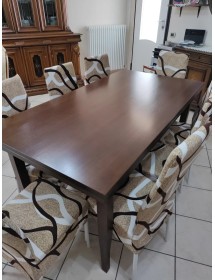 Tavolo rettangolare allungabile legno classico Noce Arte Povera 130...