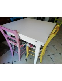 TAVOLO A LIBRO CLASSICO 100X100 BIANCO OPACO (748)