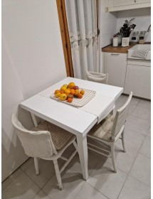 TAVOLO A LIBRO CLASSICO 100X100 BIANCO OPACO (748)