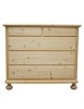 MOBILI 2G -  Cassettiera classica 5 cassetti legno massello di abete grezzo 118x52x99 vista frontale