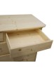 MOBILI 2G -  Cassettiera classica 5 cassetti legno massello di abete grezzo 118x52x99 vista frontale