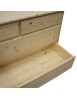 MOBILI 2G -  Cassettiera classica 5 cassetti legno massello di abete grezzo 118x52x99 vista frontale