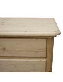 MOBILI 2G -  Cassettiera classica 5 cassetti legno massello di abete grezzo 118x52x99 vista frontale