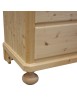 MOBILI 2G -  Cassettiera classica 5 cassetti legno massello di abete grezzo 118x52x99 vista frontale