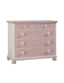 Cassettiera classica 5 cassetti legno massello di abete grezzo 118x52x99 (306)