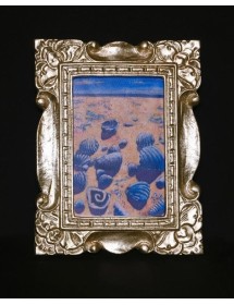 portafoto in foglia argento rettangolare - Misure: l.17 x h.22 x p.2