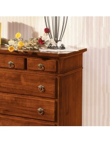 MOBILI 2G - COMO' IN LEGNO 6 CASSETTI TINTA NOCE L.90 x P.45 H.88 vista frontale