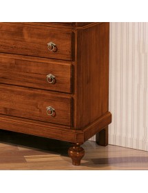MOBILI 2G - COMO' IN LEGNO 6 CASSETTI TINTA NOCE L.90 x P.45 H.88 vista frontale
