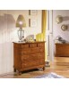 MOBILI 2G -  Cassettiera classica 6 cassetti legno grezzo 90x45x88 vista frontale