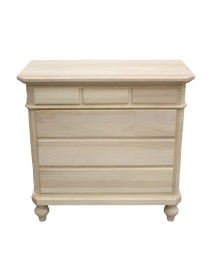 MOBILI 2G -  Cassettiera classica 6 cassetti legno grezzo 90x45x88 vista frontale