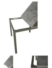   TAVOLO MODERNO GRIGIO CEMENTO ALLUNGABILE 120X80 (848)