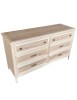 MOBILI 2G - Cassettiera 6 cassetti In Legno massello grezzo 150x50x85 vista frontale