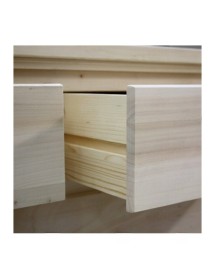 MOBILI 2G -  Cassettiera classica 4 cassetti legno grezzo 110x51x90 vista frontale