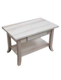 MOBILI 2G - Tavolino rettangolare legno massello grezzo 80X47X50 vista frontale