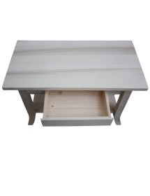 MOBILI 2G - Tavolino rettangolare legno massello grezzo 80X47X50 vista frontale