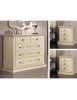 MOBILI 2G - Gruppo 1 Cassettiera 2 Comodini legno classico avorio shabby VISTA FRONTALE