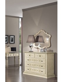 MOBILI2G - Specchiera sagomata legno shabby 92x3x84 vista frontale