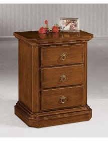 Comodino classico 3 cassetti legno grezzo 60x38x71 (418)