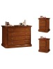 MOBILI 2G - Gruppo 1 Cassettiera 2 Comodini legno classico tinta noce vista frontale