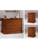 MOBILI 2G - Gruppo 1 Cassettiera 2 Comodini legno classico tinta noce vista frontale
