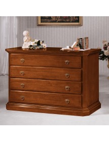 MOBILI 2G - Gruppo 1 Cassettiera 2 Comodini legno classico tinta noce vista frontale